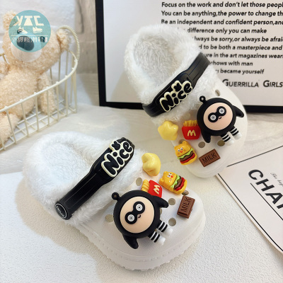 儿童冬季新款外穿保暖加绒洞洞鞋