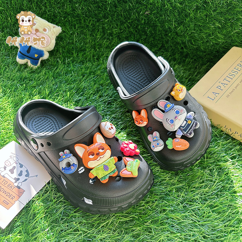 新款黑色兔子狐狸洞洞鞋,童鞋/婴儿鞋/亲子鞋,儿童洞洞鞋,淘宝优惠券,粉丝福利购,淘宝优惠卷