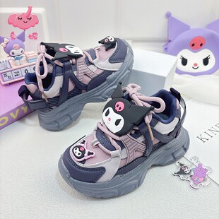 秋冬鞋子防滑轻便儿童2025新款冬季冬款女童运动鞋加绒秋款老爹鞋