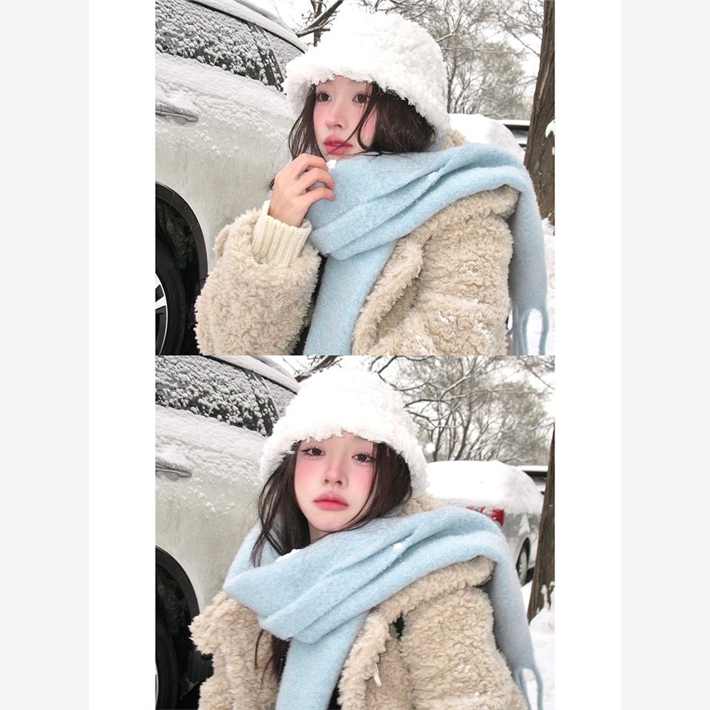 加厚保暖围脖软糯流苏围巾女