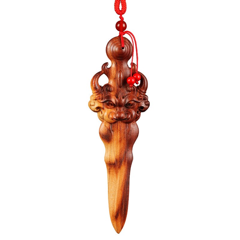 睚眦雷击木桃木剑桃木宝剑挂件手把件手工雷劈吊坠儿童卧室