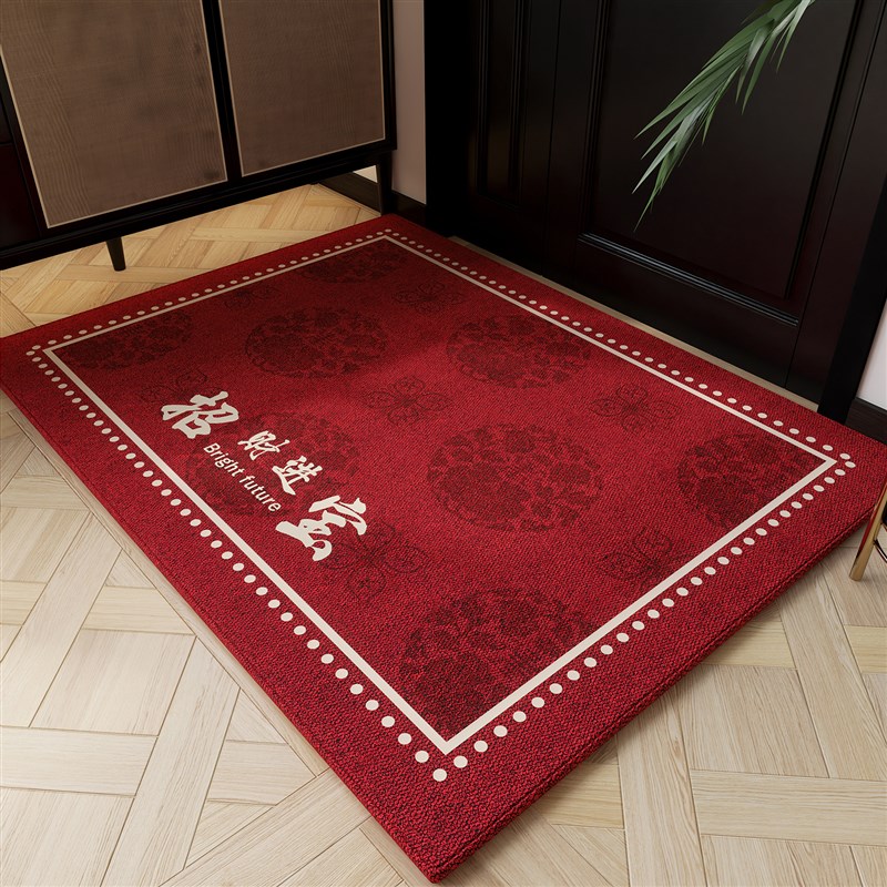 新年红色喜庆入户门地垫免洗耐脏防滑家用玄关地毯门垫进门踩脚垫