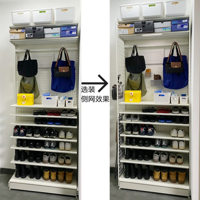 贫美 玄关置物架货架鞋架220高进门架磁吸洞洞板入户收纳挂包架子