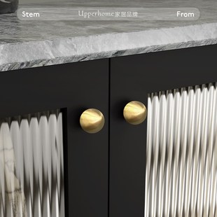 黄铜圆球门把手法式金色轻奢极简单孔橱柜衣柜抽屉柜子柜门小拉手