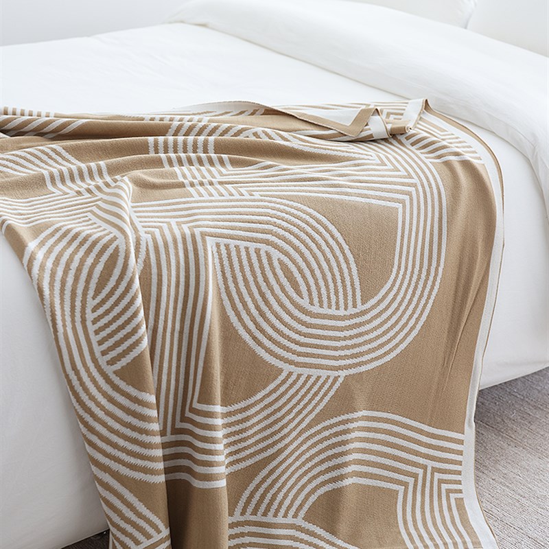 北欧风四季航空调毯沙发毯休闲装饰盖浅灰色针织毛线午睡毯子客厅