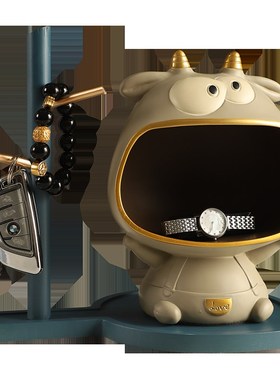 可爱牛置物架客厅门厅鞋柜钥匙收纳创意现代酒柜装饰品摆件高级感