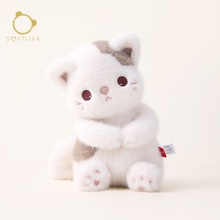 SoftLife猫咪玩偶毛绒玩具睡觉抱小猫安抚娃娃抱睡公仔生日礼物女