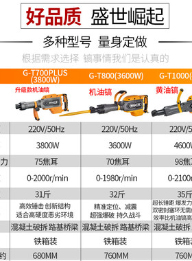 钢铁战士T700T800T1000电镐大功率重型电搞单用工业级混凝土220V