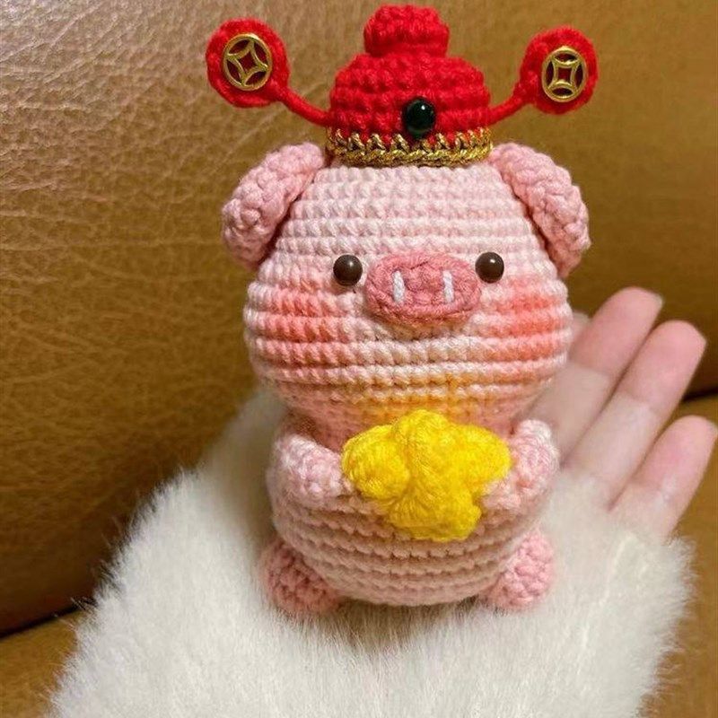 羊毛钩针老树可爱猪猪你生日快乐吸引财富DIY材料袋手工包挂件,服饰配件/皮带/帽子/围巾,DIY编织材料包,淘宝优惠券,粉丝福利购,淘宝优惠卷