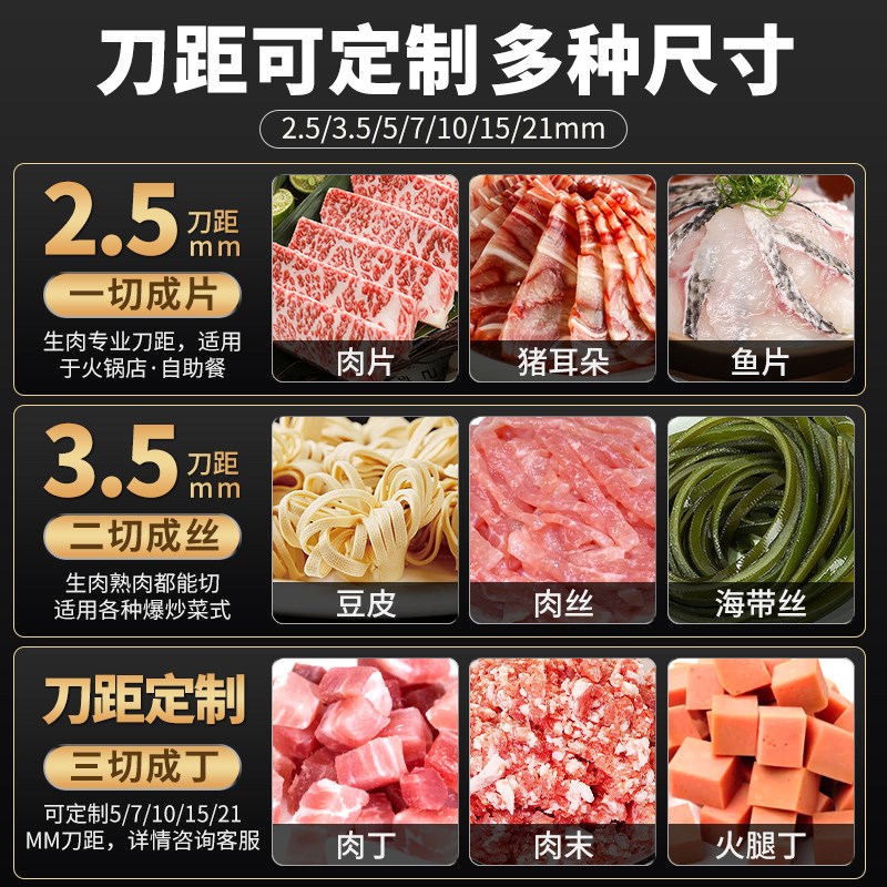 切肉机商用电动切片切鲜肉蔬菜片机全自动多功能切菜绞肉切块小型