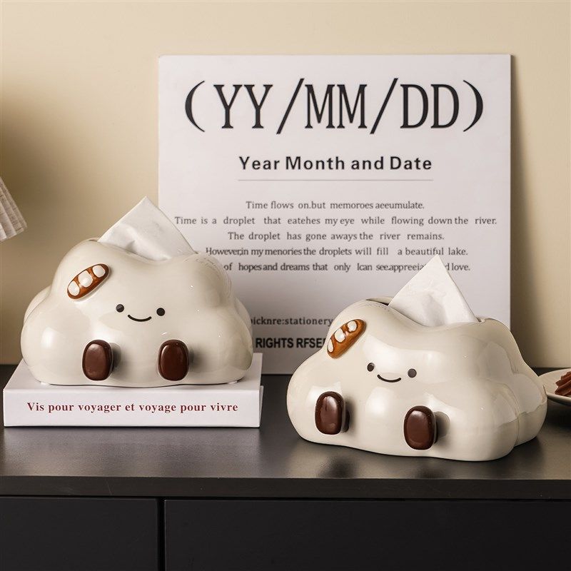 创意可爱陶瓷云朵抽纸盒不卡纸设计家用客厅卧室装饰纸巾盒摆件,家居饰品,装饰纸巾盒,淘宝优惠券,粉丝福利购,淘宝优惠卷