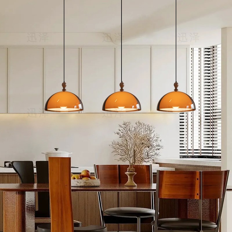 vintage中古餐厅灯三头吊灯法式复古饭厅餐桌灯高级感岛台吧台灯