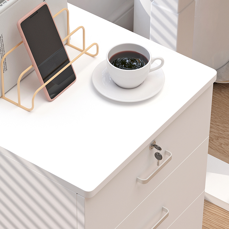 文件柜矮柜办公室桌下移动带锁储物柜收纳柜抽屉柜木质边柜小柜子