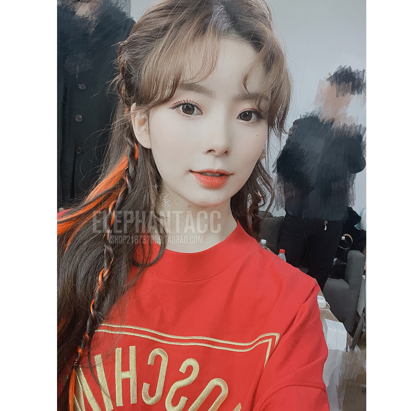 陈卓璇同款发饰挑染脏橘色发绳超仙飘带发夹彩色日韩挂耳染夹子潮