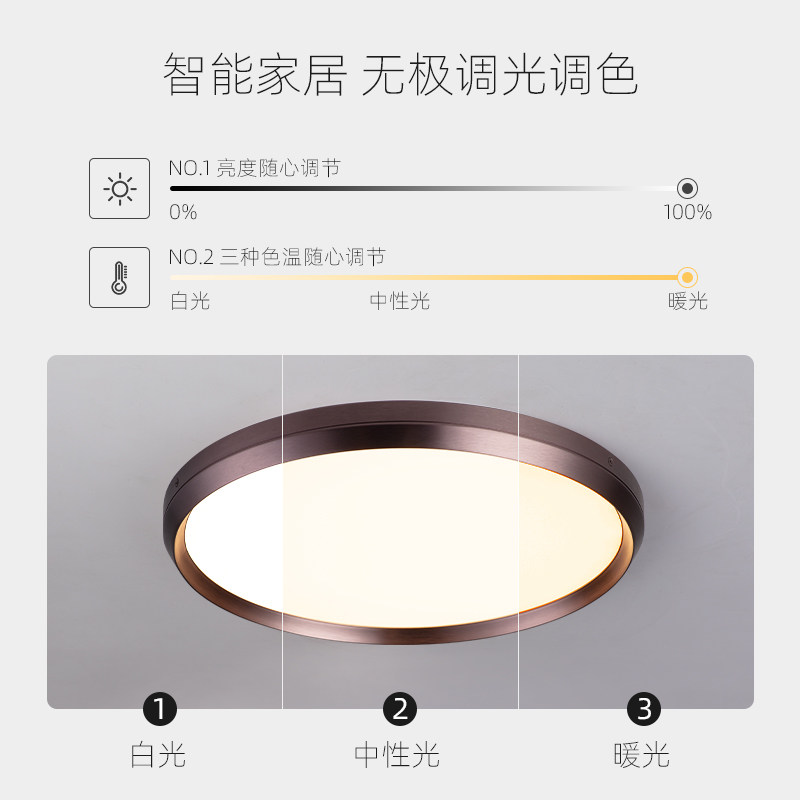 新特丽客厅吸顶灯圆形带遥控开关卧室灯简约现代房间主灯书房照明