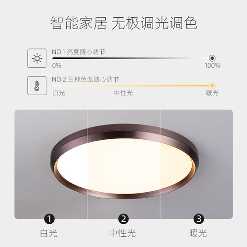 新特丽客厅吸顶灯圆形带遥控开关卧室灯简约现代房间主灯书房照明