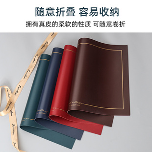 新中式 皮革西餐垫定制logo高级感轻奢美式 防水防油免洗午餐垫隔热