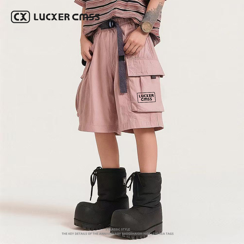 LUKER CMSS美式短裤工装机能薄款夏季口袋潮牌潮流宽松休闲五分裤