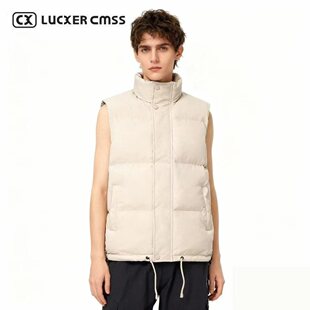 LUKER CMSS立领百搭潮流情侣同款时尚休闲保暖马甲男