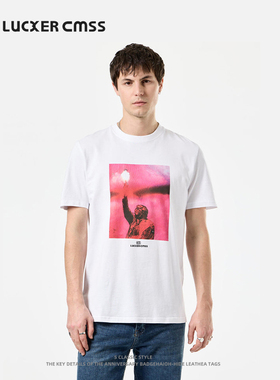 LUKER CMSS情侣款圆领纯棉百搭印花高街潮牌短袖