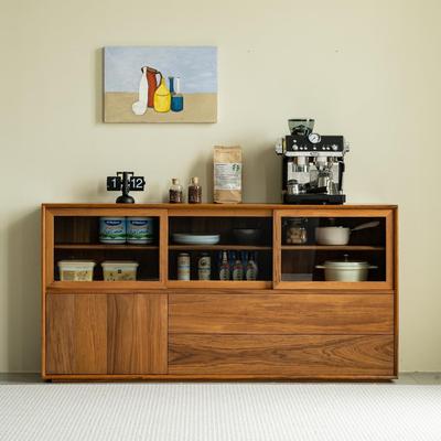 缅甸瓦城柚木覆古餐柜中古碗碟柜全实木客饭厅储物新中式收纳柜