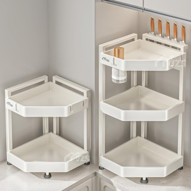 厨房调料品置物架家用台面转角架盐调味罐架子多功能三角收纳架