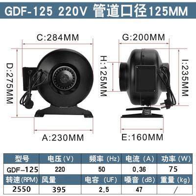 新款GDF圆形管道风机KTO-100/125/150/160/200/250/315同轴离现货