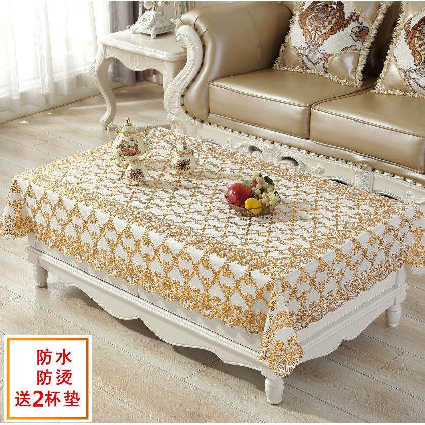 欧式茶几垫烫金桌布防水防烫长方形PVC简约现代免洗塑料餐桌台布,居家布艺,茶几垫,淘宝优惠券,粉丝福利购,淘宝优惠卷