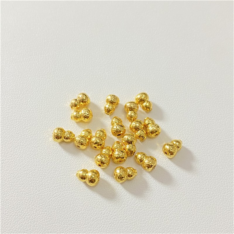18K金圆珠葫芦南瓜珠隔片AU750手串项链手工水晶串珠diy配饰配件