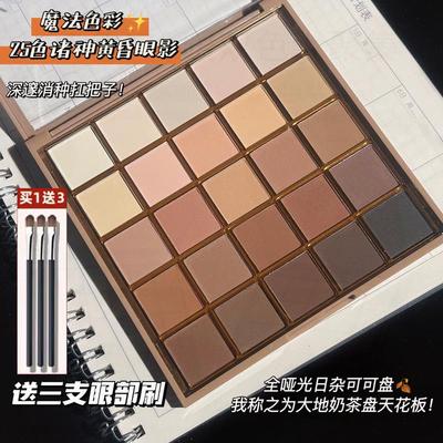 眼影盘2024新款秋冬日常百搭大地色圣诞节25色全哑光大盘全套新手