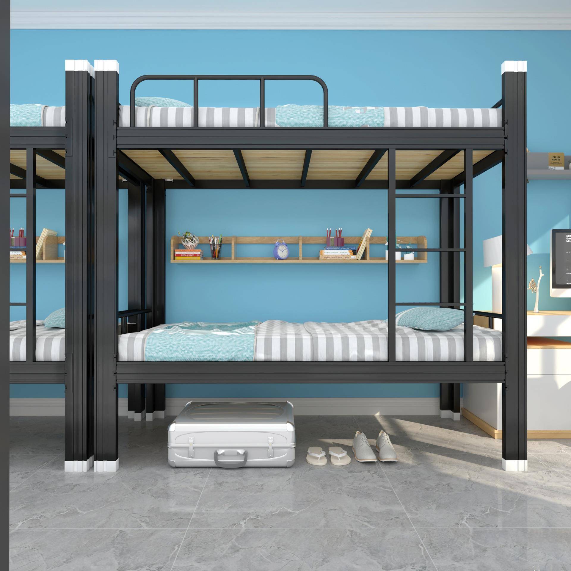 上下铺铁架床公寓双层床员工工地铁艺双人学校学生宿舍高低床加厚