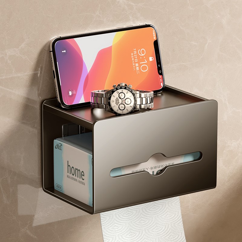 卫生间纸巾盒壁挂洗手间厕所厕纸盒免F打孔卷纸抽纸盒卫生纸置物