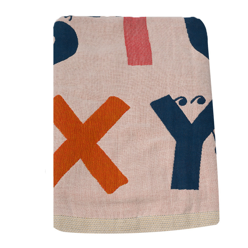 英文字母纱布浴巾儿童家用洗澡大毛巾全棉四层柔软吸水不掉毛