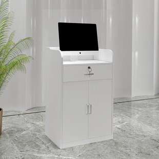 小型收银台迷你白色柜子小柜服装店收银桌简约现代展示柜前台吧台