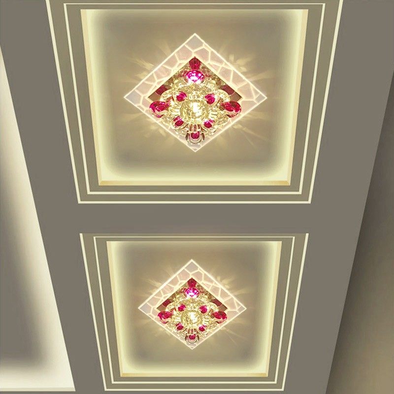 吸顶灯led方水晶过道灯走廊灯玄关灯阳台灯射灯筒灯门厅灯天花灯,家装灯饰光源,客厅吸顶灯,淘宝优惠券,粉丝福利购,淘宝优惠卷