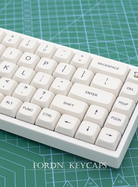 极简白日文英文键帽xda高度pbt材质热升华简洁白色64/68/87/104等