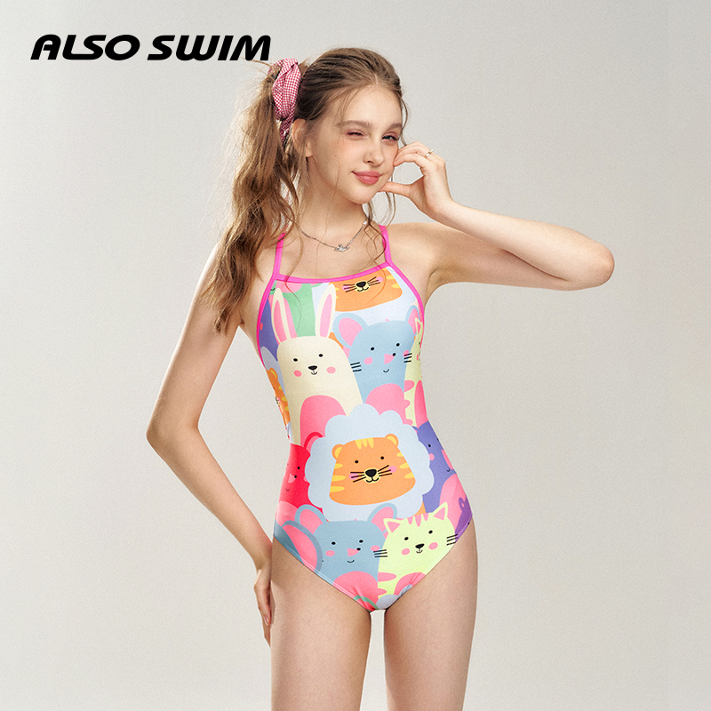 连体泳衣女款竞速专业训练游泳衣2025新款女孩显瘦游泳馆专用泳装