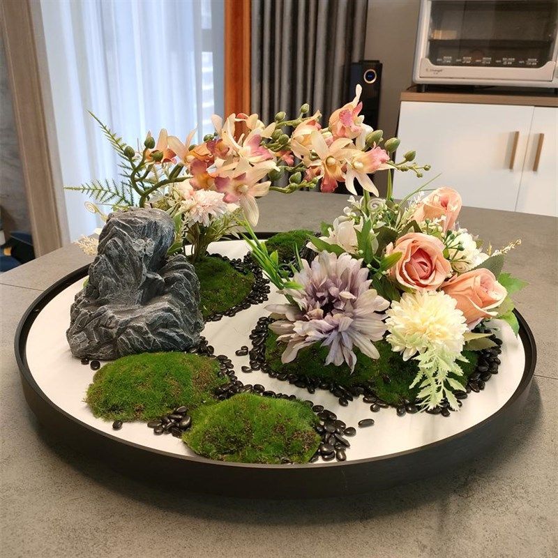 桌摆电动转盘花摆花餐桌中间装饰品高端饭店餐厅聚会婚礼艺术插花,家居饰品,仿真花/假花,淘宝优惠券,粉丝福利购,淘宝优惠卷