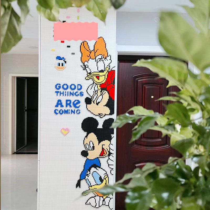 婚房积木墙面定制小颗粒底板结婚礼物走廊玄关家用拼装墙贴送朋友