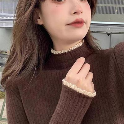 加绒加厚保暖一体绒毛衣女