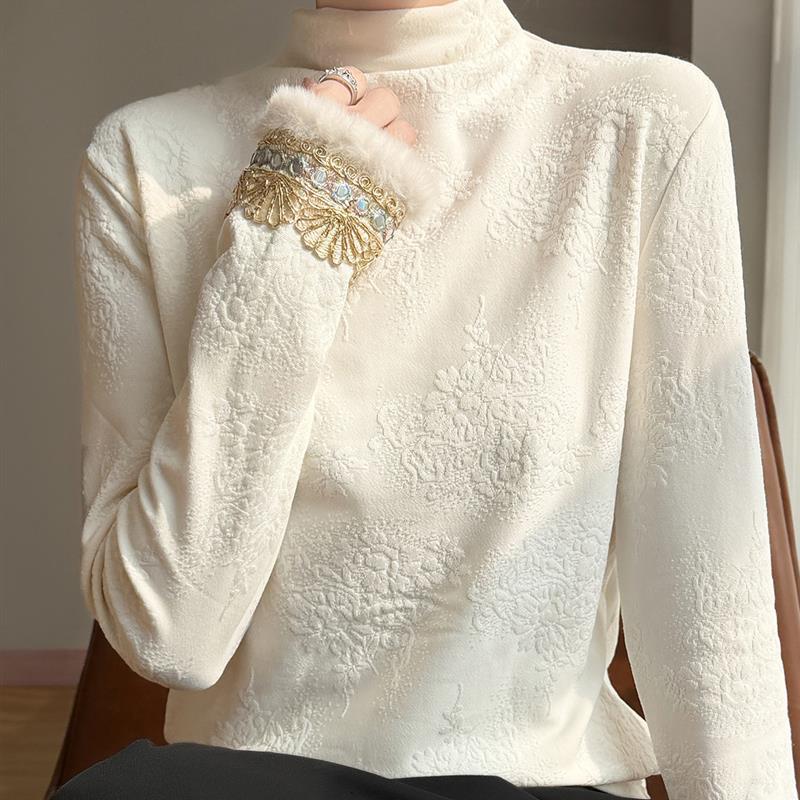 优雅新中式半高领加绒保暖