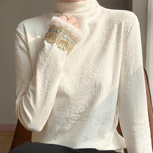 优雅新中式半高领加绒保暖