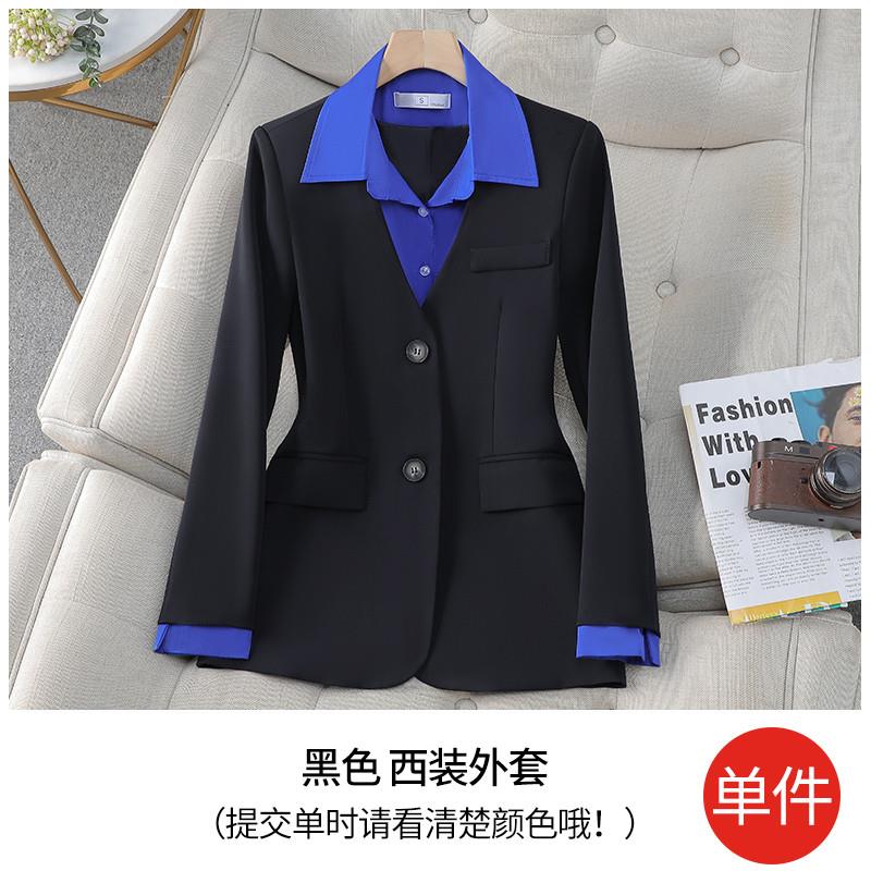 职业假两件小西装外套女2024秋秋新款韩系高级感小个子休闲小西服