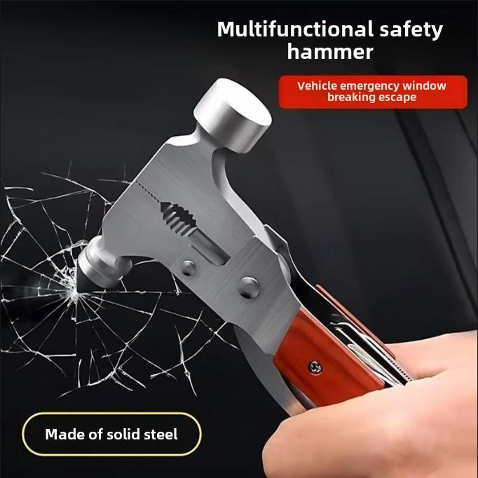 汽车破窗器四合一车载安全锤带割刀多功能实心钢应急逃生锤救生锤
