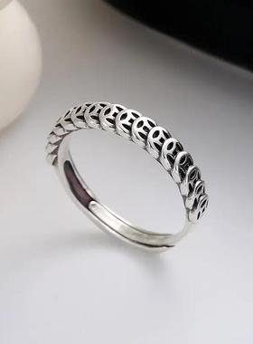 【下单立减30】简约复古做旧金铜钱币戒指中式文艺食指A