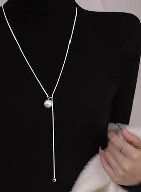 小姐姐珠珠长款毛衣炼2025新款爆款轻奢气质时尚小众项炼女配饰