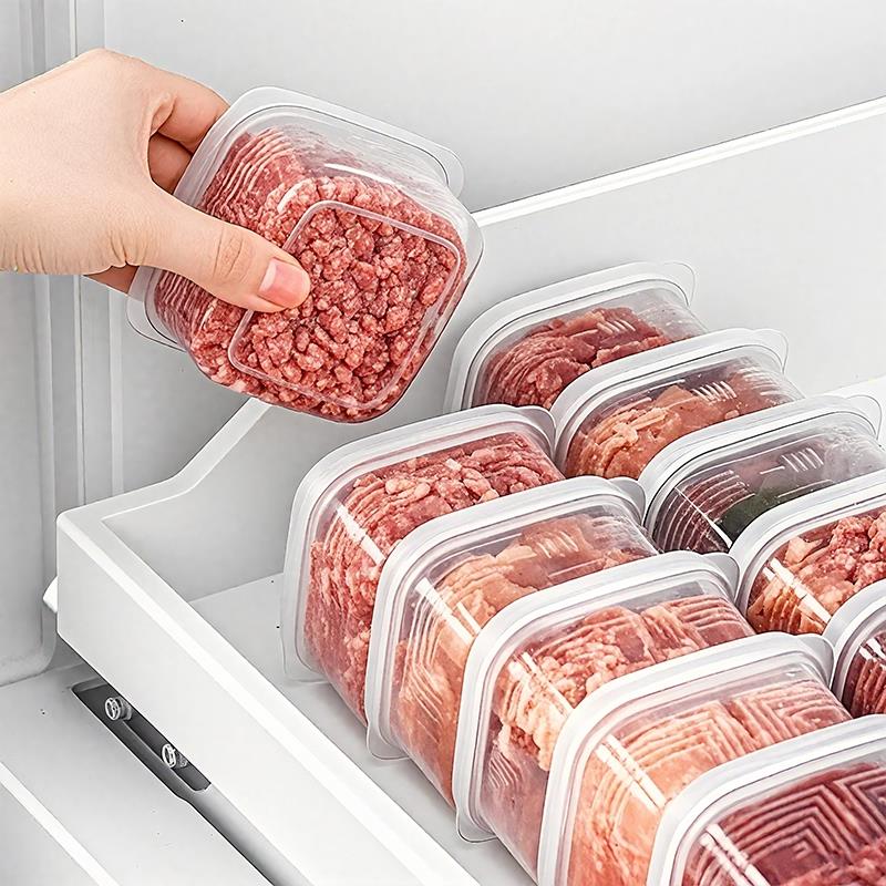 日式冰箱冻肉分装盒食品级冷冻专用收纳盒小号保鲜盒密封分格盒子