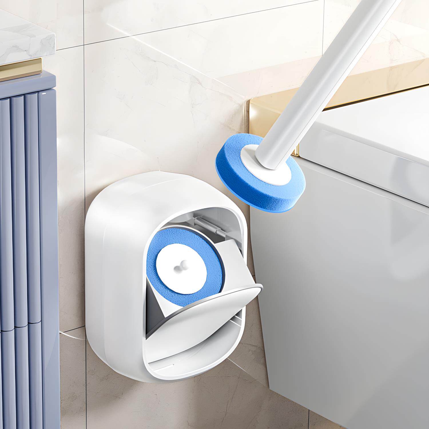 日本一次性马桶刷可溶解替换头2024新款海绵刷套装壁挂家用无死角