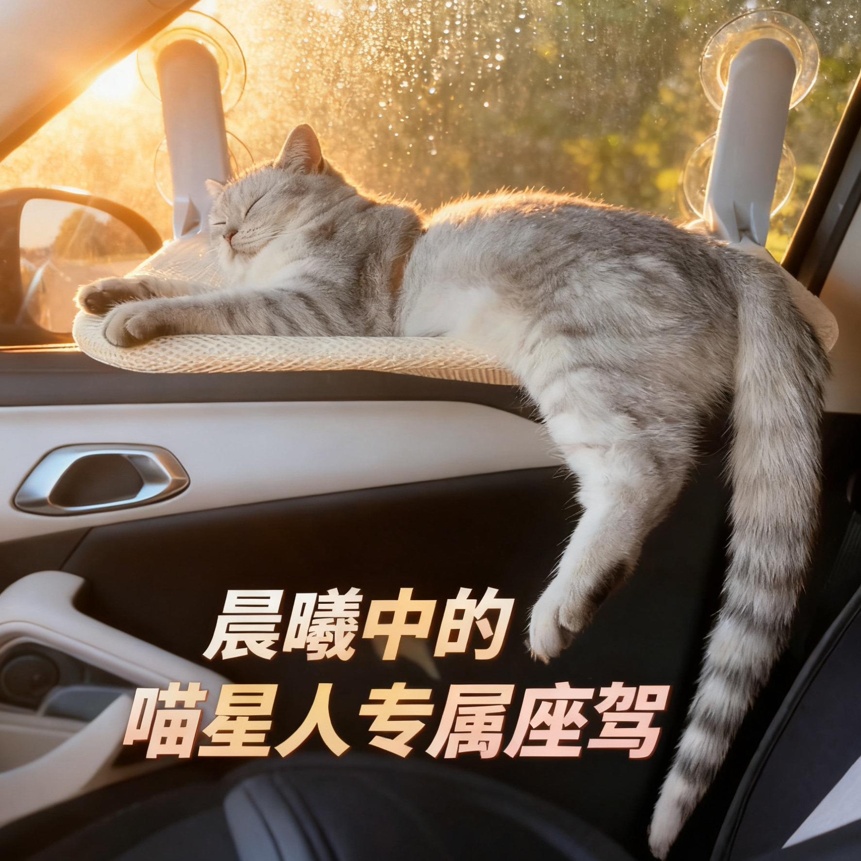 猫咪玻璃吸盘吊床车载窗户悬挂式晒太阳睡窝宠物外出车上安全吊篮