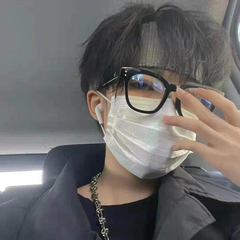 黑框眼镜男潮款日系网红大框可配度数防辐射近视眼镜框架女平光镜